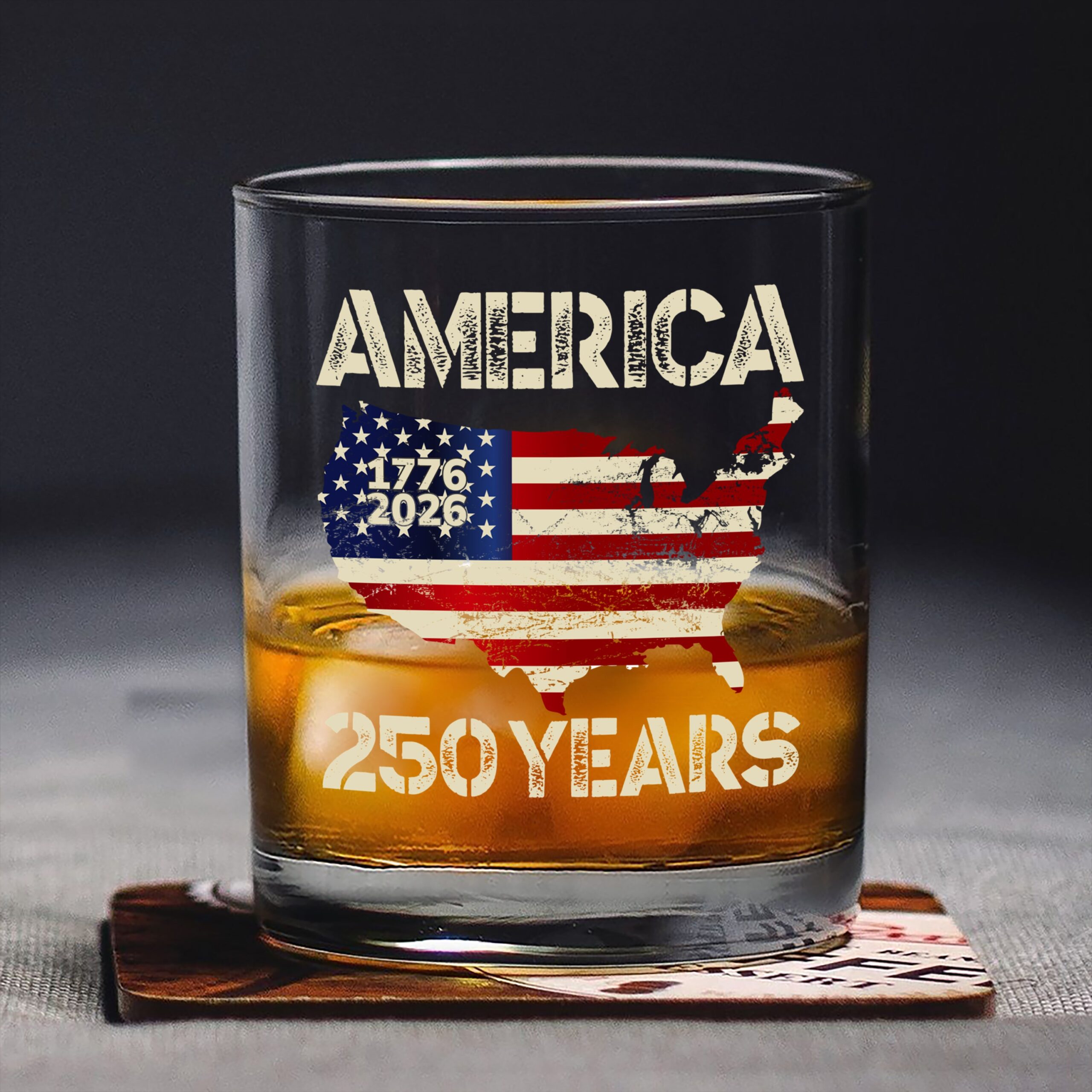 250 Years America Anniversary 250th Independence Day Whiskey Glass HA75 897356 - Image 2