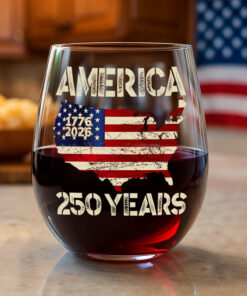 250 Years America Anniversary 250th Independence Day Wine Glass