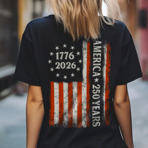 Alternative view of 250 Years America Flag 250th Birthday 1776-2026 Dark Shirt HO82 894782