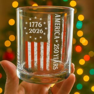 Alternative view of 250 Years America Flag 250th Birthday 1776-2026 Whiskey Glass HO82 894784