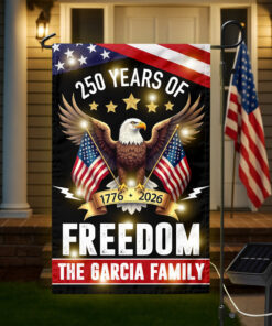 250 Years America Freedom With Eagles LED Garden Flag