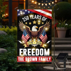 Alternative view of 250 Years America Freedom With Eagles LED Garden Flag LM32 895821