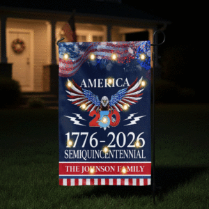 Alternative view of 250 Years America Semiquincentennial Solar Led Garden Flag CH07 899130