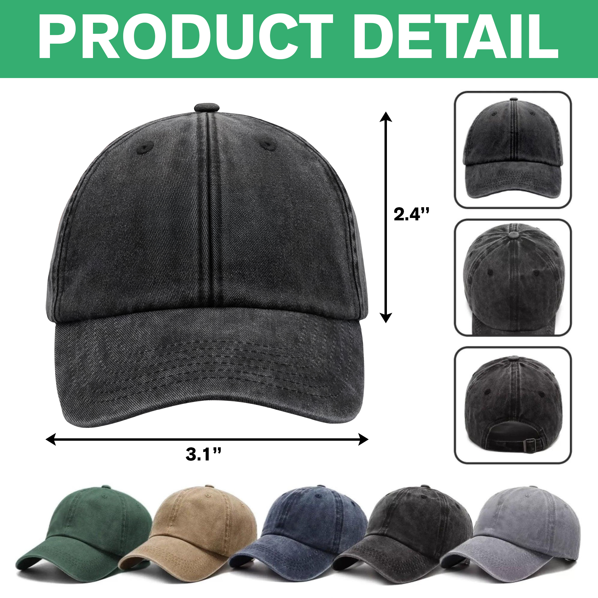 250 Years America Semiquincentennial Washed Denim Baseball Cap CH07 899074 - Image 7