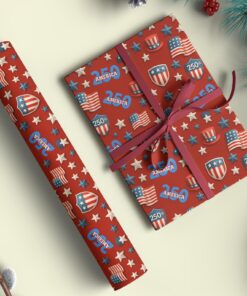 Alternative view of 250 Years America Wrapping Paper | Patriotic 250th Anniversary Wrapping Paper | Christmas Wrapping Paper