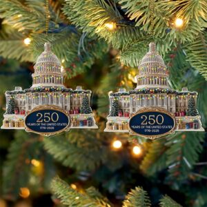 Alternative view of 250 Years Anniversary Acrylic Ornament | 250 Years United States of America | Patriotic 1776â€“2026 Christmas Ornament 683532