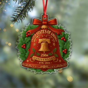 Alternative view of 250 Years Anniversary United States of America Acrylic Ornament HA75 897804