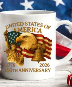 250 Years Anniversary USA Mug, 250th Birthday America Gift, Celebrates 250th of Freedom