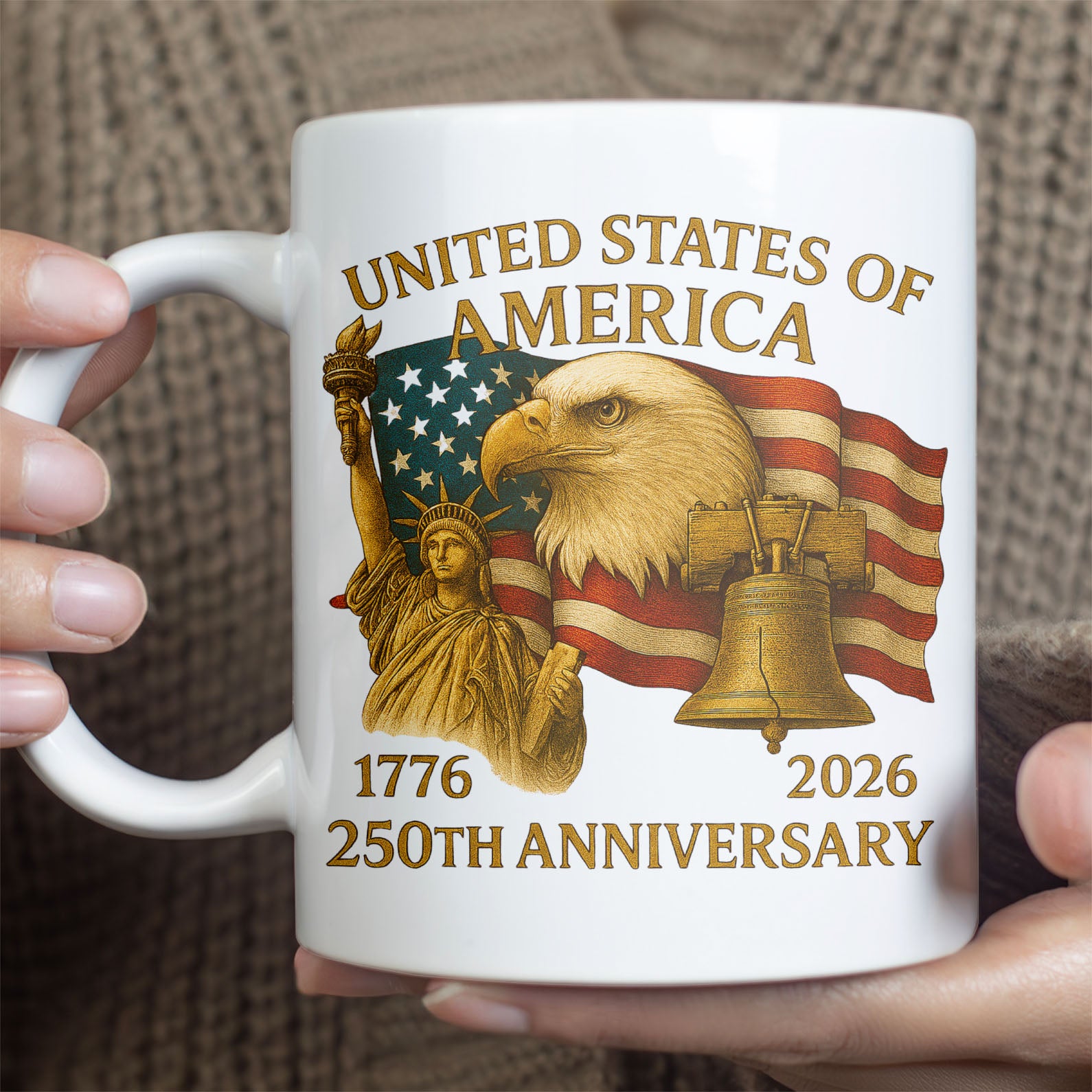 250 Years Anniversary USA Mug, 250th Birthday America Gift, Celebrates 250th of Freedom 683040 - Image 3