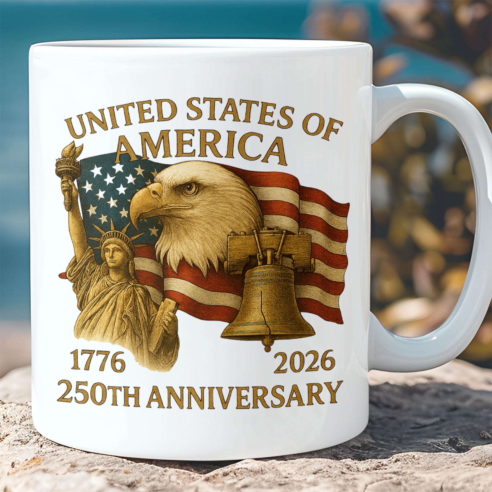 250 Years Anniversary USA Mug, 250th Birthday America Gift, Celebrates 250th of Freedom 683040 - Image 4