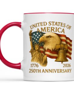 Alternative view of 250 Years Anniversary USA Mug, 250th Birthday America Gift, Celebrates 250th of Freedom