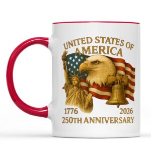 Alternative view of 250 Years Anniversary USA Mug, 250th Birthday America Gift, Celebrates 250th of Freedom 683040