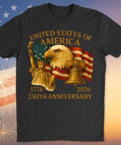 250 Years Anniversary USA Shirt | Happy 250th Birthday United States of America Shirt | 250 Years of Freedom Dark Shirt