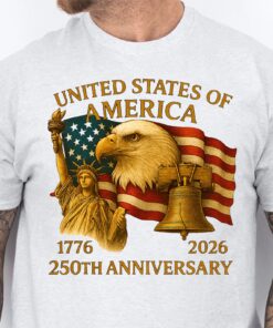 Alternative view of 250 Years Anniversary USA Shirt | Happy 250th Birthday USA | America Anniversary 1776-2026 Bright Shirt