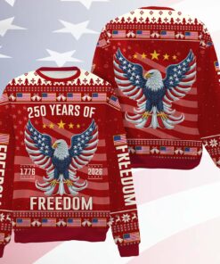 250 Years Anniversary USA Ugly Sweater, 250 Years Anniversary Christmas All-Over-Printed Sweatshirt
