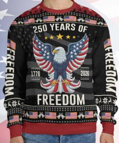 Alternative view of 250 Years Anniversary USA Ugly Sweater, 250 Years Anniversary Christmas All-Over-Printed Sweatshirt