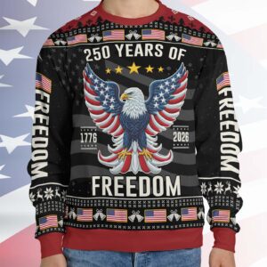 Alternative view of 250 Years Anniversary USA Ugly Sweater, 250 Years Anniversary Christmas All-Over-Printed Sweatshirt 682812