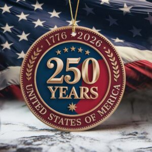 Alternative view of 250 Years of America 1776 2026 Ceramic Ornament American Independence Day Gift CH07 896664