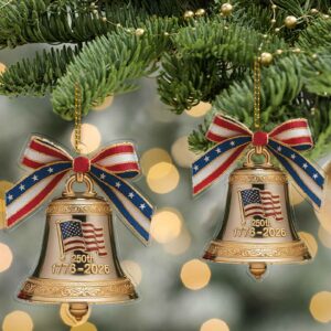 Alternative view of 250 Years of America Acrylic Ornament | 250th Anniversary 1776â€“2026 Liberty Bell Christmas Ornament 683164