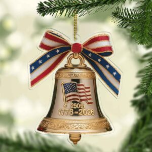 250 Years of America Acrylic Ornament | 250th Anniversary 1776â€“2026 Liberty Bell Christmas Ornament 683164