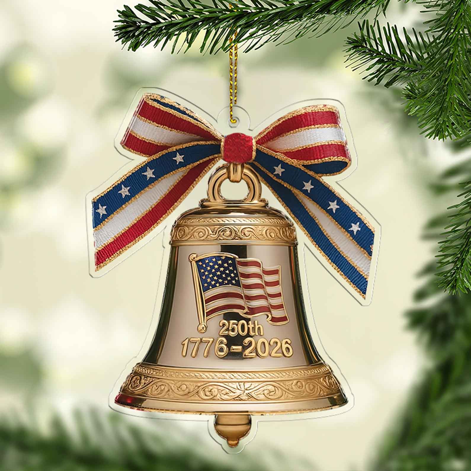 250 Years of America Acrylic Ornament | 250th Anniversary 1776â€“2026 Liberty Bell Christmas Ornament 683164