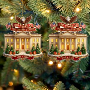 Alternative view of 250 Years of America Acrylic Ornament | 250th Anniversary 1776â€“2026 | Patriotic 4th of July Ornament 683277