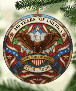 250 Years of America Acrylic Ornament | 250th Anniversary Ornament | Patriotic 4th of July 1776 - 2026 Christmas Ornament