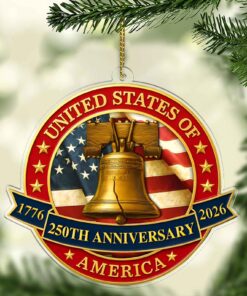 250 Years of America Acrylic Ornament | Liberty Bell 250th Anniversary 1776-2026 | Patriotic 4th of July Ornament