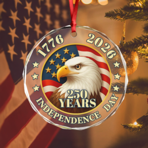 Alternative view of 250 years of America American Independence Day Glass Ornament HA75 897120