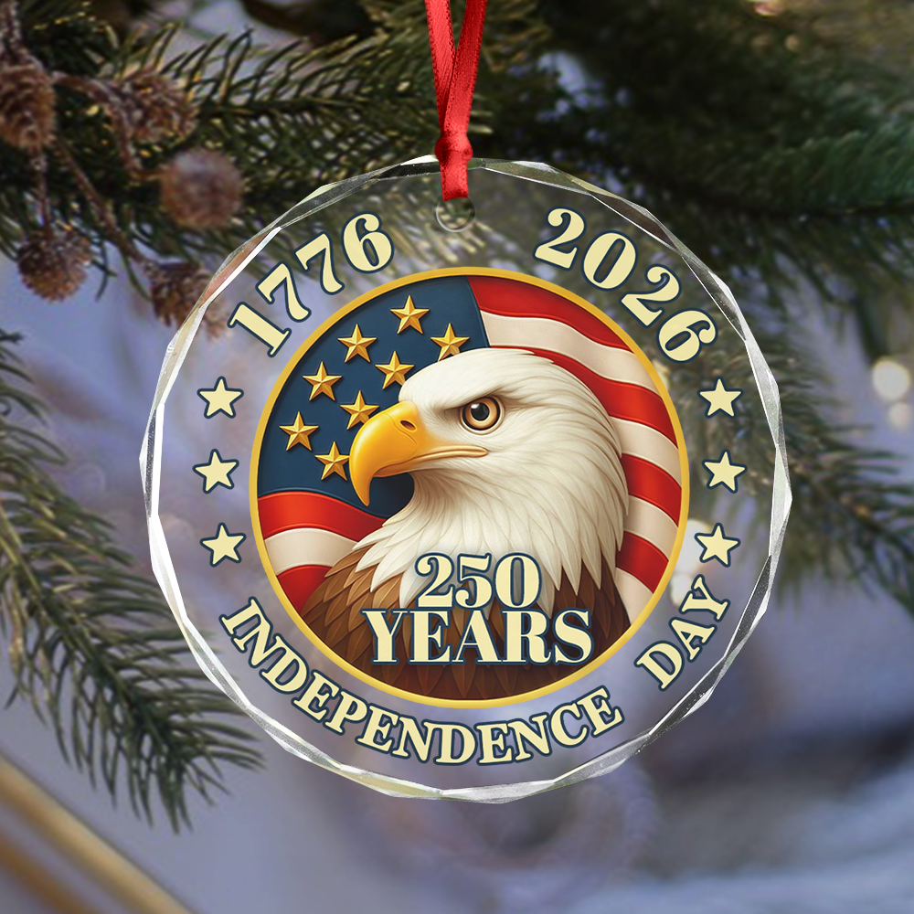 250 years of America American Independence Day Glass Ornament HA75 897120 - Image 8