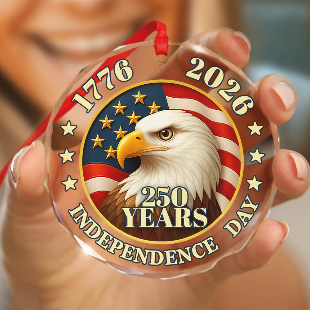 250 years of America American Independence Day Glass Ornament HA75 897120 - Image 4
