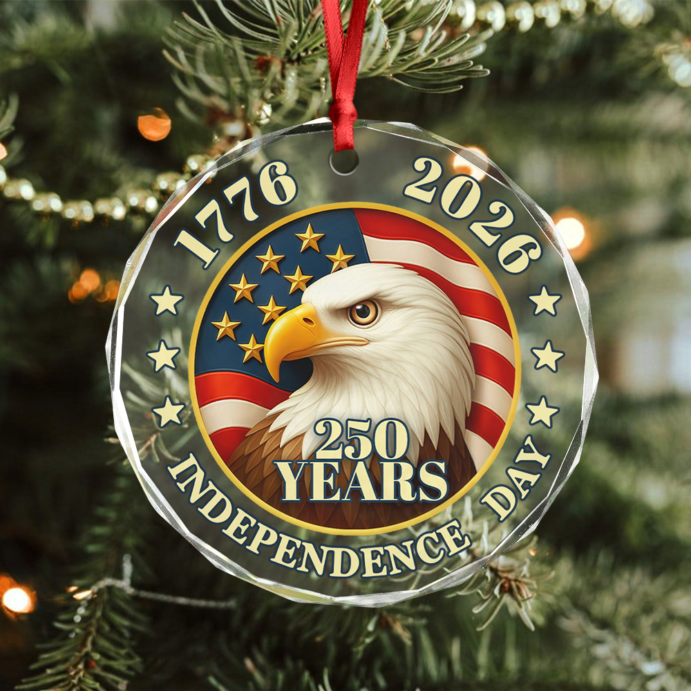 250 years of America American Independence Day Glass Ornament HA75 897120 - Image 6
