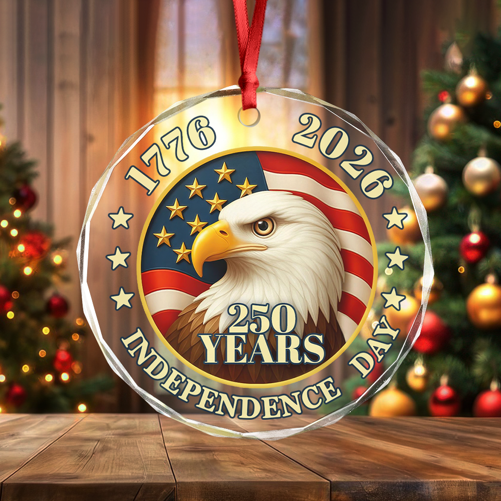250 years of America American Independence Day Glass Ornament HA75 897120 - Image 7
