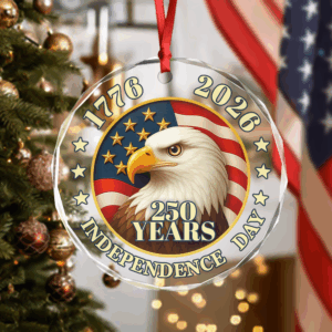 250 years of America American Independence Day Glass Ornament HA75 897120