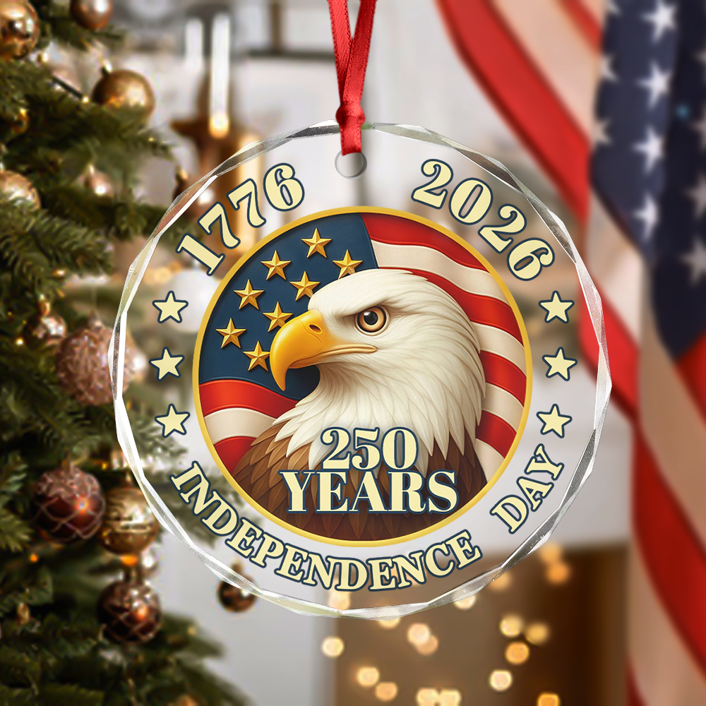 250 years of America American Independence Day Glass Ornament HA75 897120