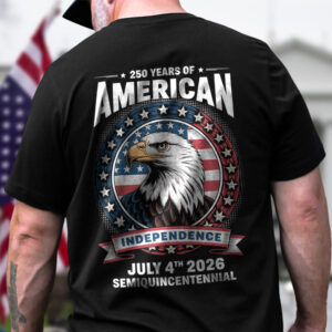 Alternative view of 250 Years of America Anniversary Independence Day 2026 Back Side Dark Shirt CH07 896752