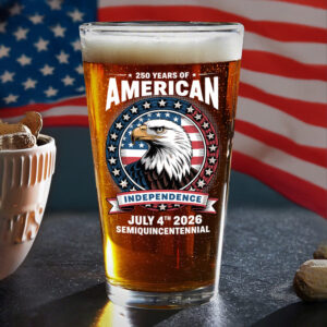 Alternative view of 250 Years of America Anniversary Independence Day 2026 Beer Glass CH07 896758