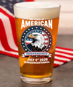 250 Years of America Anniversary Independence Day 2026 Beer Glass