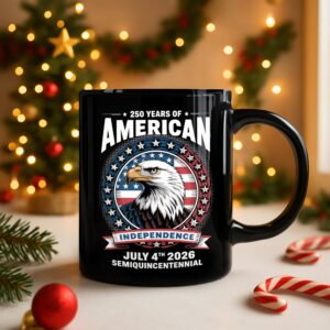 Alternative view of 250 Years of America Anniversary Independence Day 2026 Black Mug CH07 896754