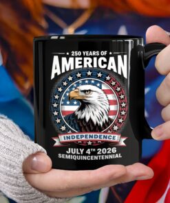 250 Years of America Anniversary Independence Day 2026 Black Mug