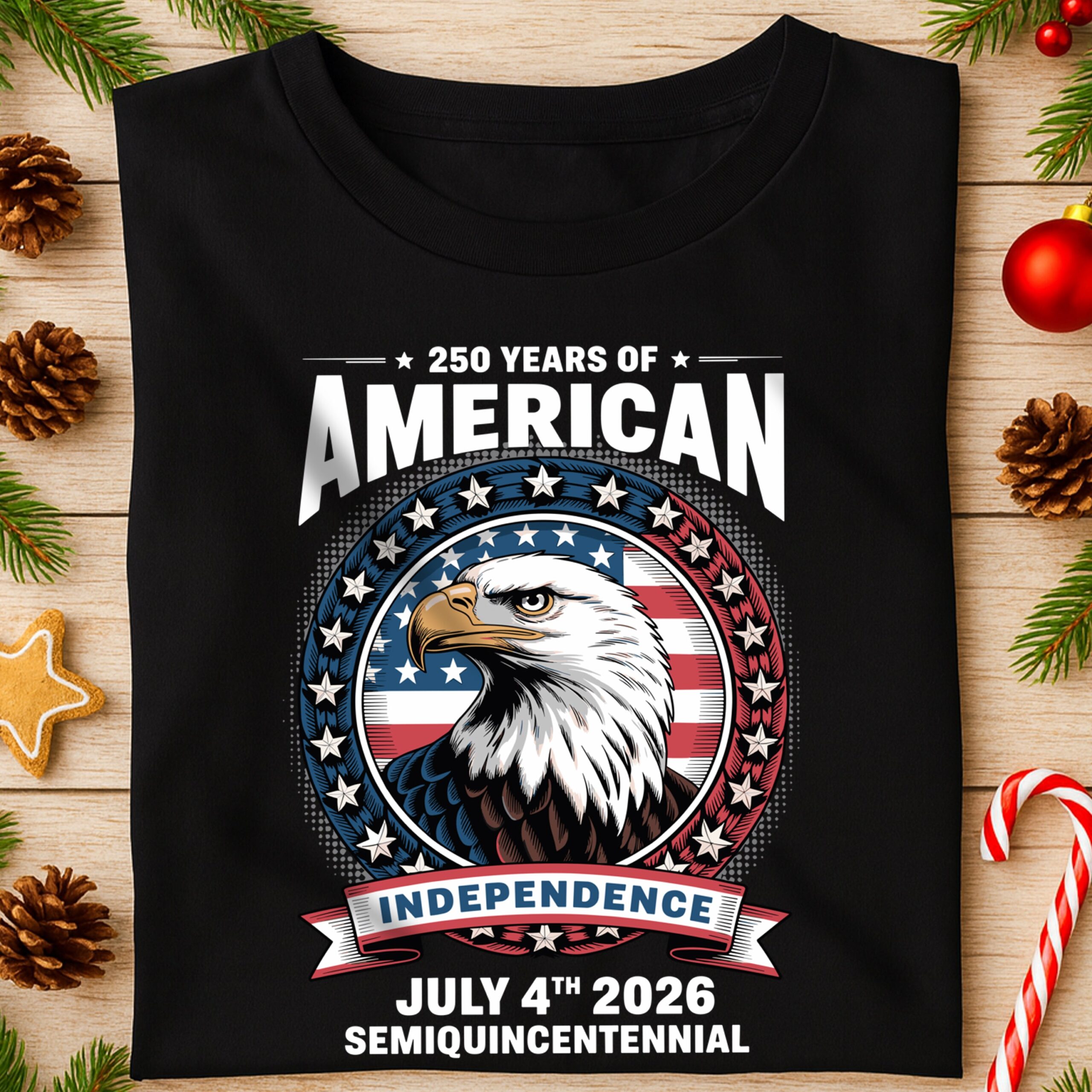 250 Years of America Anniversary Independence Day 2026 Dark Shirt CH07 896698 - Image 2