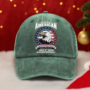 Alternative view of 250 Years of America Anniversary Independence Day 2026 Washed Denim Baseball Cap CH07 896760