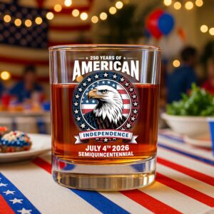 Alternative view of 250 Years of America Anniversary Independence Day 2026 Whiskey Glass CH07 896756