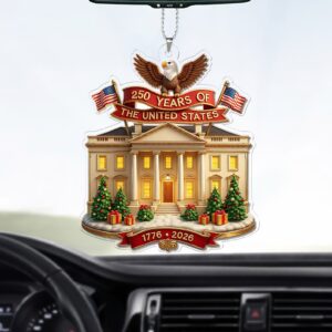 250 Years of America Car Ornament | 250th Anniversary 1776-2026 Ornament | Patriotic 4th of July Ornament 683277