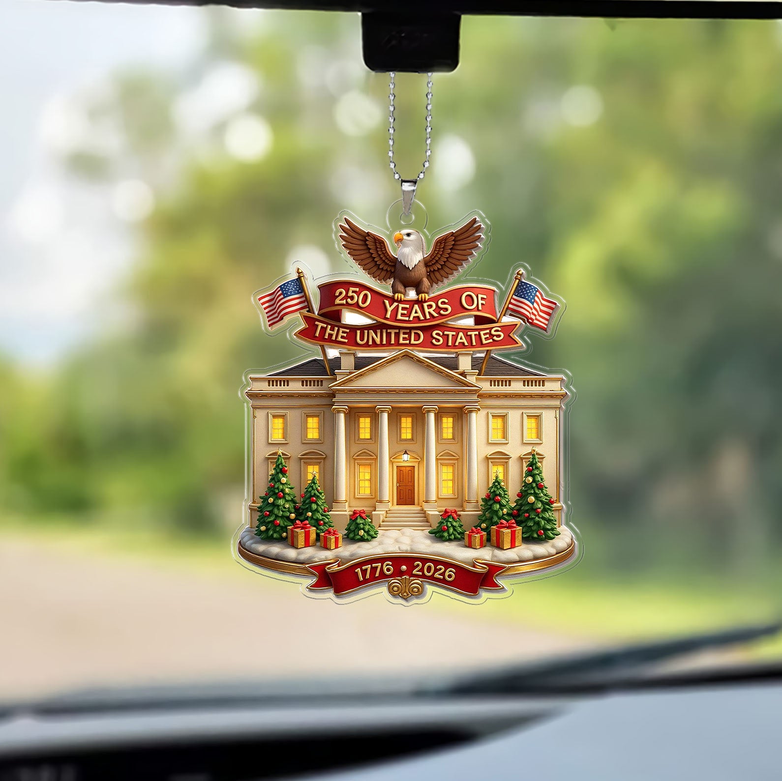 250 Years of America Car Ornament | 250th Anniversary 1776-2026 Ornament | Patriotic 4th of July Ornament 683277 - Image 3