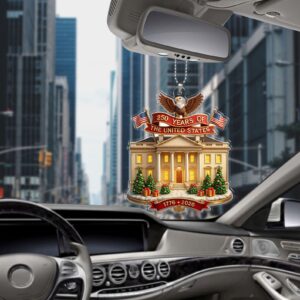 Alternative view of 250 Years of America Car Ornament | 250th Anniversary 1776-2026 Ornament | Patriotic 4th of July Ornament 683277