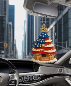 Alternative view of 250 Years of America Car Ornament | 250th Anniversary 1776-2026 Ornament | Patriotic 4th of July Ornament