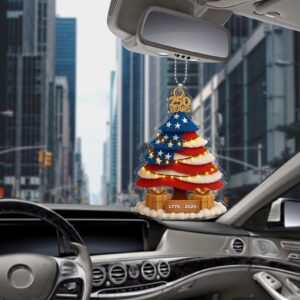 Alternative view of 250 Years of America Car Ornament | 250th Anniversary 1776-2026 Ornament | Patriotic 4th of July Ornament 683593