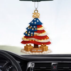 250 Years of America Car Ornament | 250th Anniversary 1776-2026 Ornament | Patriotic 4th of July Ornament 683593