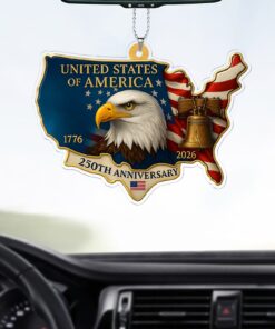 250 Years of America Car Ornament | 250th Anniversary 1776-2026 Ornament | Patriotic 4th of July Ornament